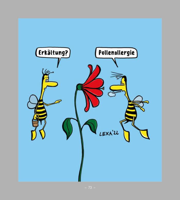 "Cartoons ... zum Kaputtlachen" - Biene mit Pollenallergie